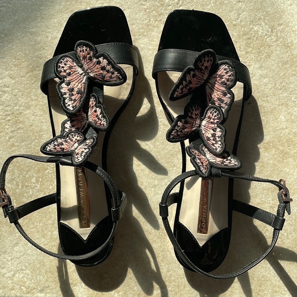 Black, Butterfly, Sophia Webster Sandals